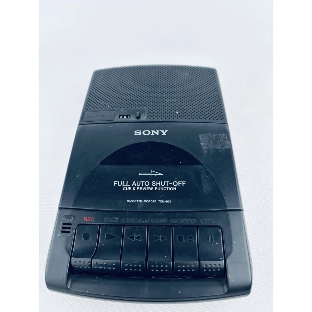 Sony TCM-929 Cassette Player Portable Tape Recorder-  Vintage Player - For Parts